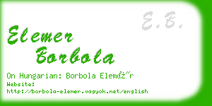 elemer borbola business card